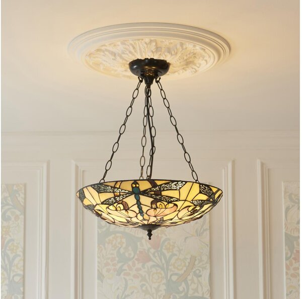 Endon 111869 - Závesný luster na reťazi Tiffany ASHTON 3xE27/10W/230V pr. 45 cm
