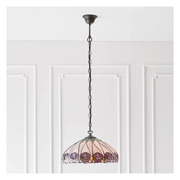 Endon 64176 - Luster na reťazi Tiffany HUTCHINSON 1xE27/60W/230V pr. 40 cm