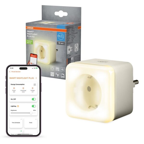 Osram -LED Stmievateľná zásuvka s osvetlením SCHUKO SMART+ NIGHTLIGHT 230V Wi-Fi
