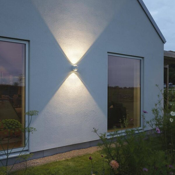 Vonkajšie nástenné LED svetlo Bitonto 2-pl., biela