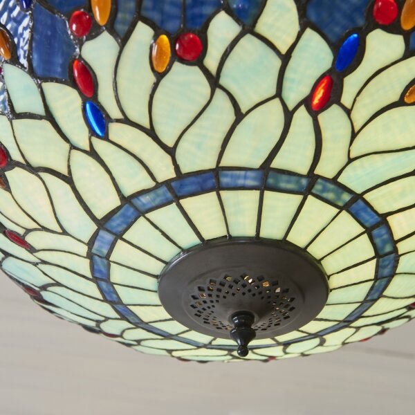 Endon 112250 - Luster na reťazi Tiffany DRAGONFLY 3xE27/60W/230V priemer 50 cm