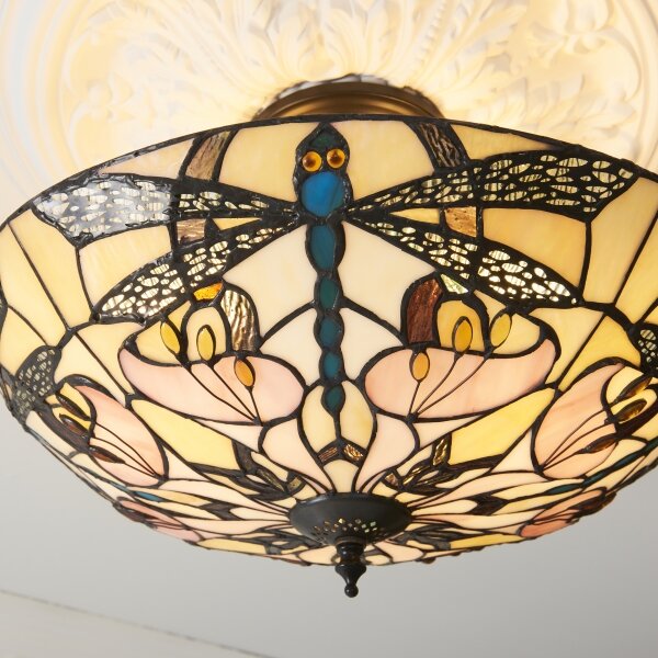 Endon 111892 - Prisadený luster Tiffany ASHTON 3xE27/10W/230V priemer 45 cm