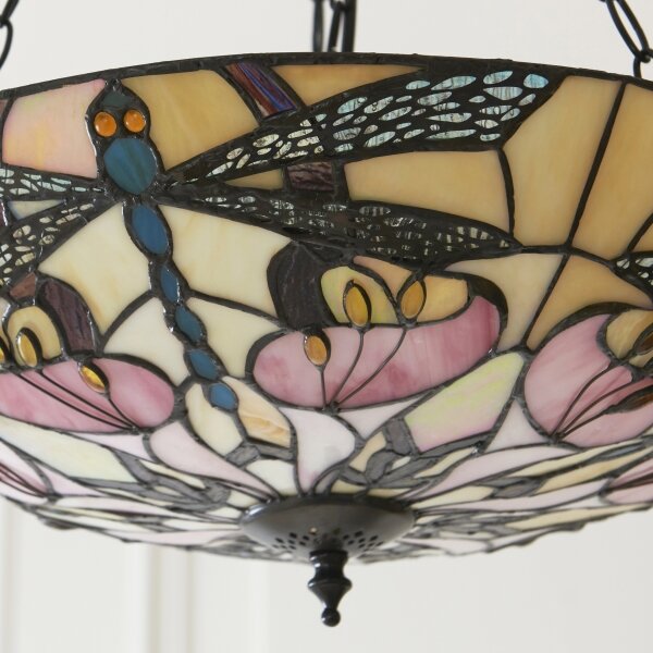 Endon 111869 - Závesný luster na reťazi Tiffany ASHTON 3xE27/10W/230V pr. 45 cm