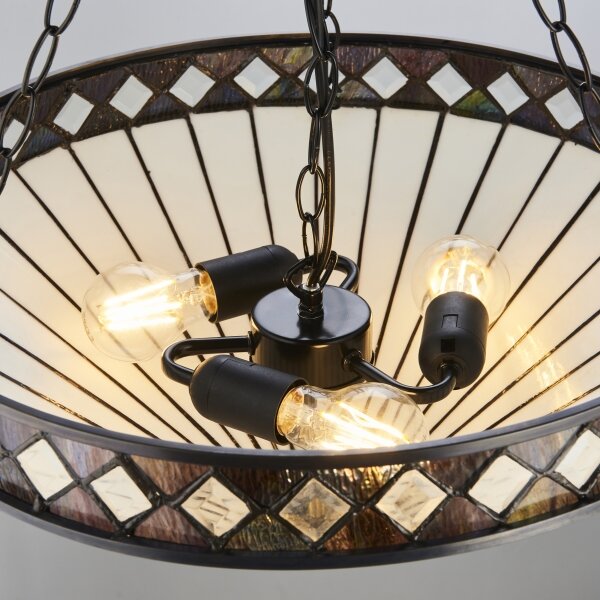 Endon 111871 - Luster na reťazi Tiffany FARGO 3xE27/10W/230V priemer 50 cm