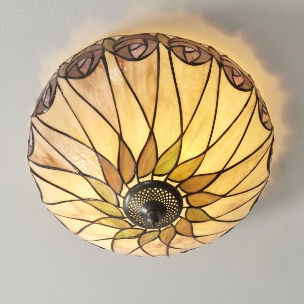 Endon 112188 - Stropné svietidlo Tiffany HUTCHINSON 2xE27/60W/230V priemer 40 cm