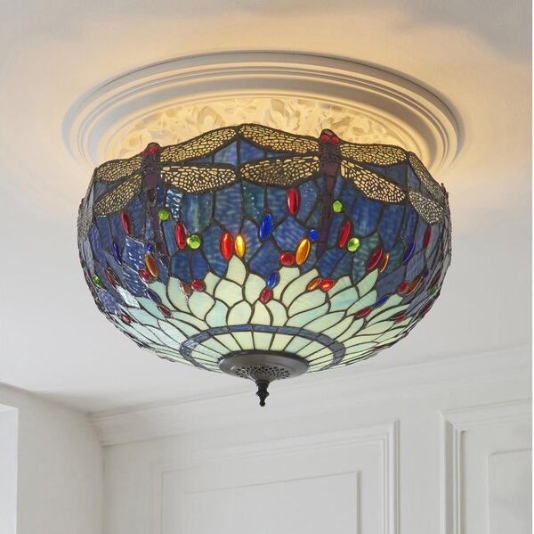 Endon 111899 - Stropné svietidlo Tiffany DRAGONFLY 3xE27/10W/230V pr. 50 cm