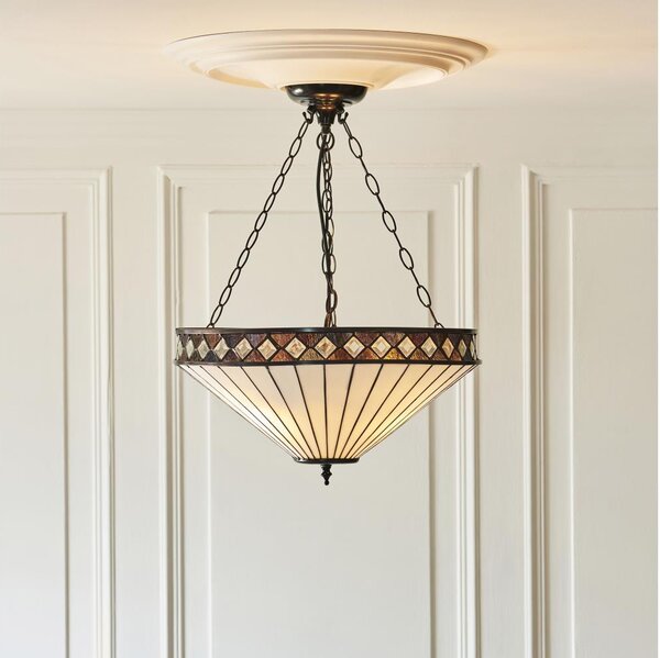 Endon 111871 - Luster na reťazi Tiffany FARGO 3xE27/10W/230V priemer 50 cm