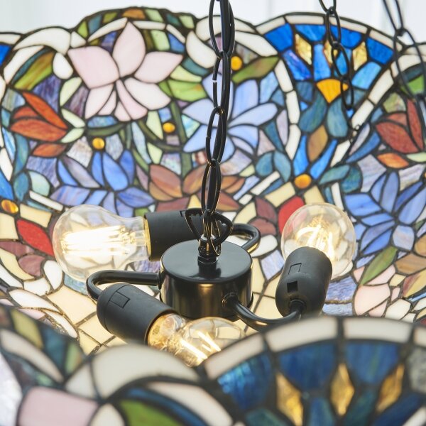 Endon 111887 - Luster na reťazi Tiffany SULLIVAN 3xE27/10W/230V pr. 57 cm