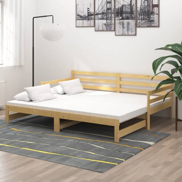 Rozkladacia denná posteľ, borovicový masív 2x(90x200) cm