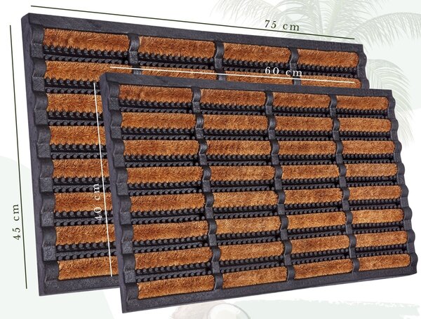 Hanse Home , Vonkajšie čistiaci rohožka Mix Mats Brushes 105647 Black Cocos – na von aj na doma, 40x60, hnedá, exteriér