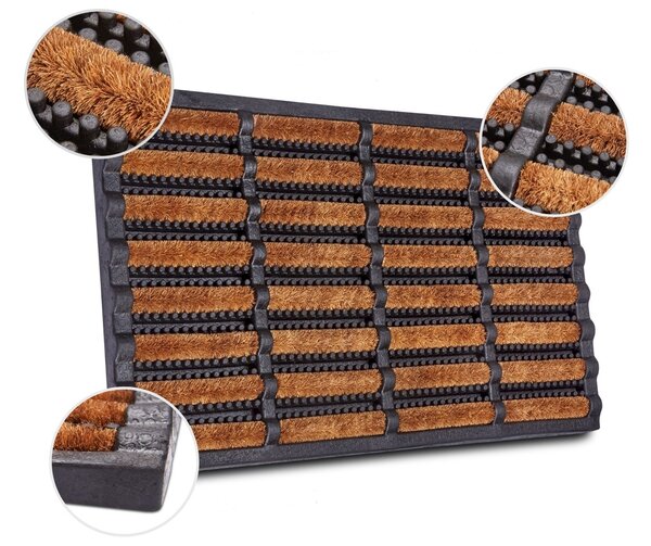 Hanse Home , Vonkajšie čistiaci rohožka Mix Mats Brushes 105647 Black Cocos – na von aj na doma, 40x60, hnedá, exteriér