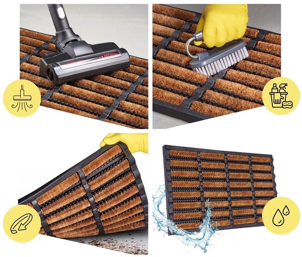 Hanse Home , Vonkajšie čistiaci rohožka Mix Mats Brushes 105647 Black Cocos – na von aj na doma, 40x60, hnedá, exteriér