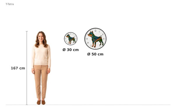 Tiché HDF hodiny - Doberman Mosse