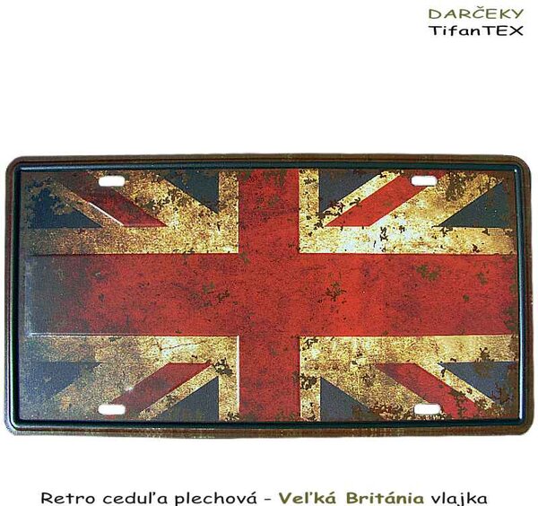 Tabula RETRO Veľká Británia vlajka (dekoračná tabuľka - zástava Veľkej Británie )