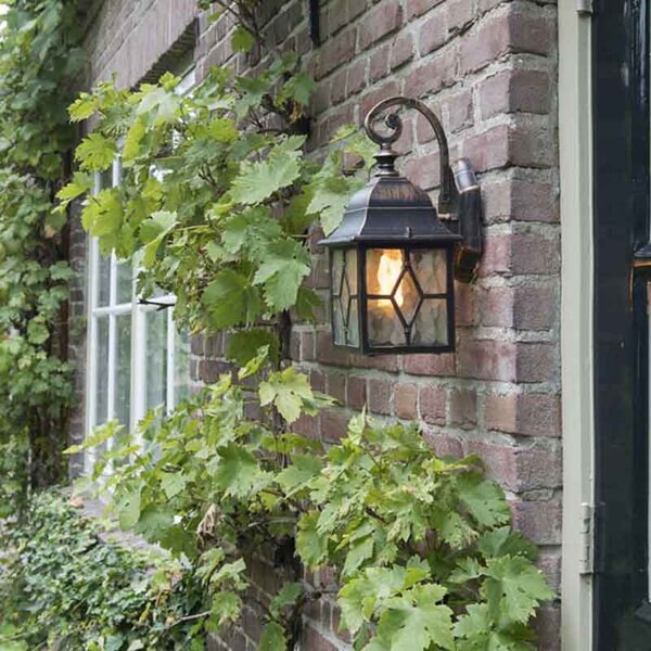 Romantická vonkajšia nástenná lampa bronzová - London