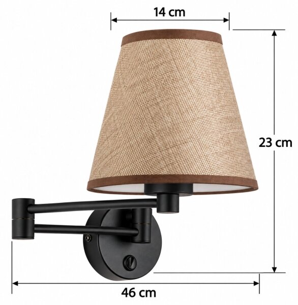 BRILAGI - Nástenné svietidlo NUBILA 1xE27/15W/230V hnedá/čierna