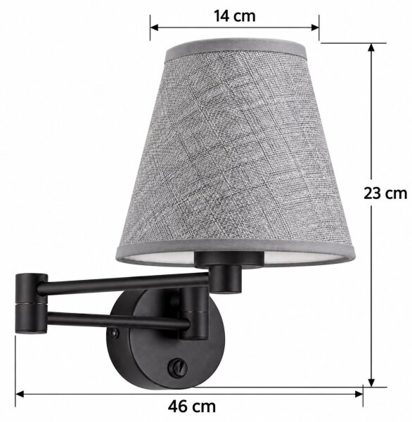 BRILAGI - Nástenné svietidlo NUBILA 1xE27/15W/230V sivá/čierna