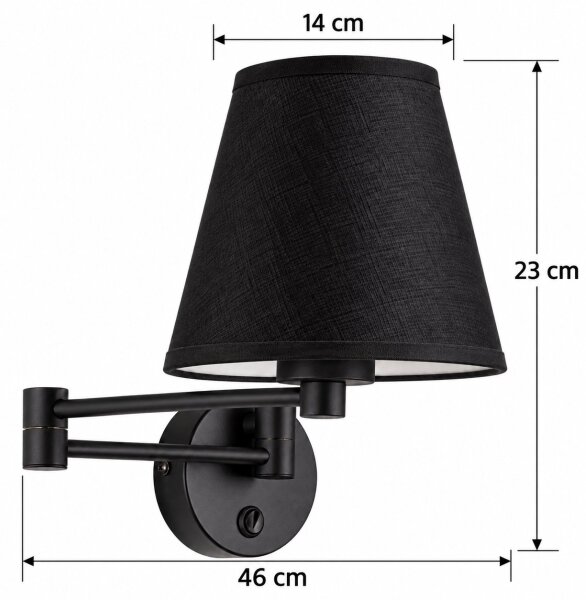 BRILAGI - Nástenné svietidlo NUBILA 1xE27/15W/230V čierne