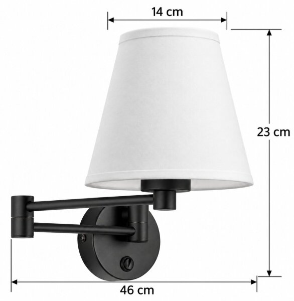 BRILAGI - Nástenné svietidlo NUBILA 1xE27/15W/230V biela/čierna