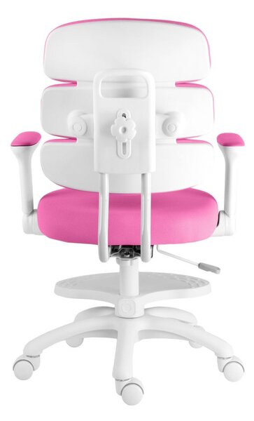 Detská rastúca stolička Neoseat KIDDY THREE — látka, prateľný poťah, tmavo ružová