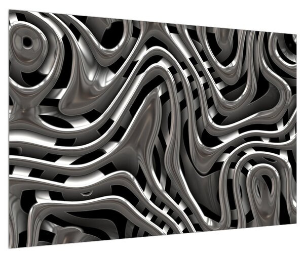 Abstraktný čiernobiely obraz (90x60 cm)