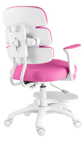 Detská rastúca stolička Neoseat KIDDY THREE — látka, prateľný poťah, tmavo ružová
