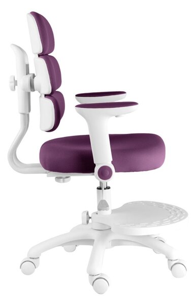 Detská rastúca stolička Neoseat KIDDY THREE — látka, prateľný poťah, fialová
