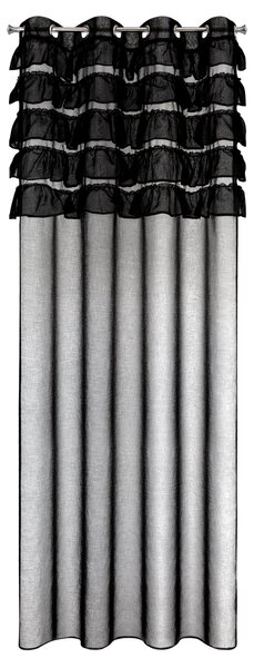 ZÁCLONA NA KRÚŽKOCH AURA 140X250 CM ČIERNA