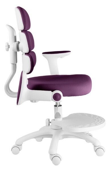 Detská rastúca stolička Neoseat KIDDY THREE — látka, prateľný poťah, fialová