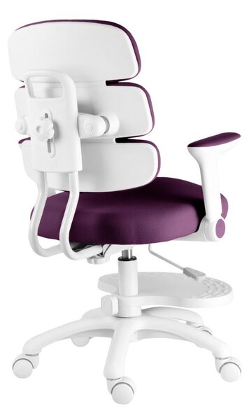 Detská rastúca stolička Neoseat KIDDY THREE — látka, prateľný poťah, fialová
