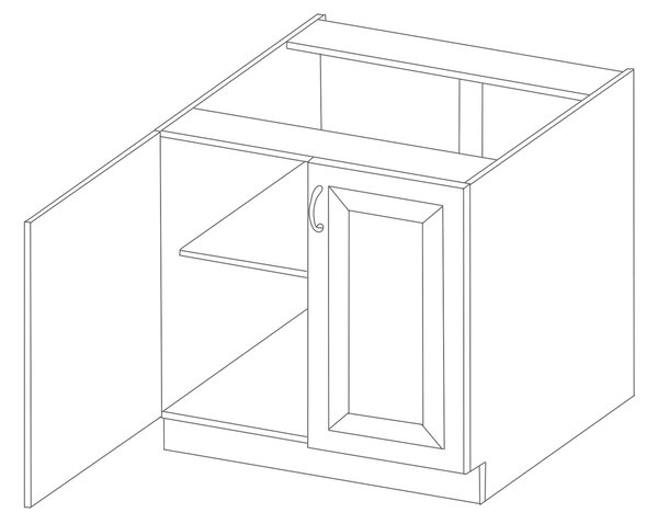 Dolná dvojdverová skrinka ULLERIKE - šírka 80 cm, šedá