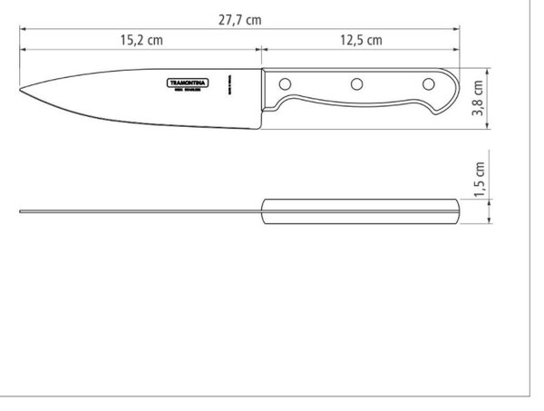 Kuchynský nôž Tramontina Polywood 15cm - hnedý