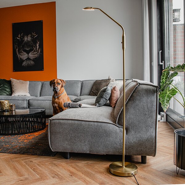 Moderná stojaca lampa bronzová vrátane LED - Eva