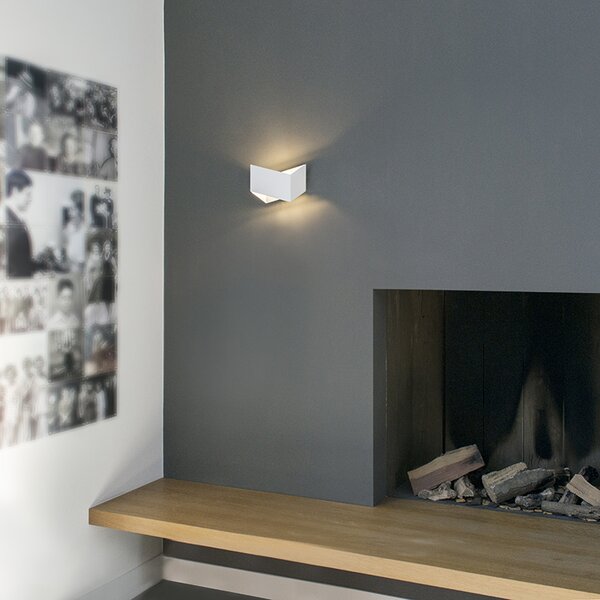 Dizajnová nástenná lampa biela - Fold