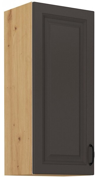 Vysoká horná skrinka SOPHIA - šírka 40 cm, tmavo šedá / dub artisan