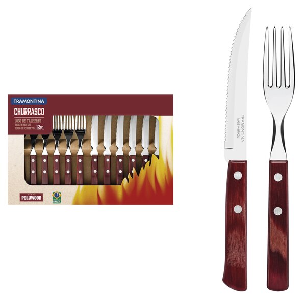Príborový BBQ set Tramontina - Polywood 12ks - červený