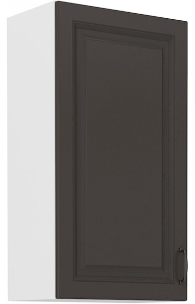 Vysoká horná skrinka SOPHIA - šírka 50 cm, tmavo šedá / biela