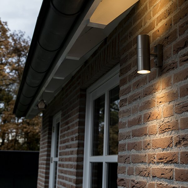 Vonkajšia nástenná lampa oceľová 2-svetlá IP44 - Duo