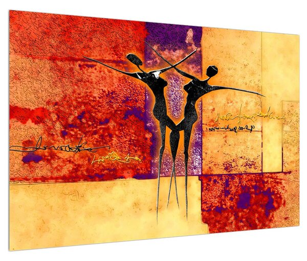 Abstraktný obraz dvoch tanečníkov (90x60 cm)