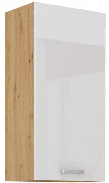 Vysoká horná skrinka ADARA - šírka 50 cm, biela / dub artisan
