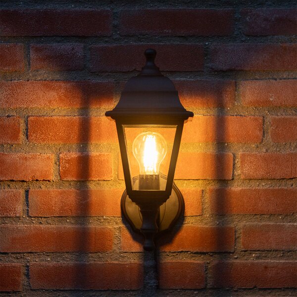 Klasická vonkajšia nástenná lampa čierna IP44 - Capital