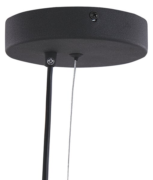 Závesná lampa čierna mosadzná oceľová integrované 3 LED svetlá geometrický tvar moderný industriálny štýl
