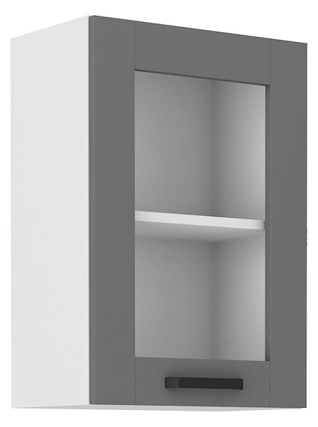 Horná presklená skrinka LAILI - šírka 40 cm, šedá / biela