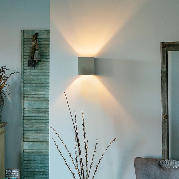Rustikálna štvorcová nástenná lampa z betónu - Alban