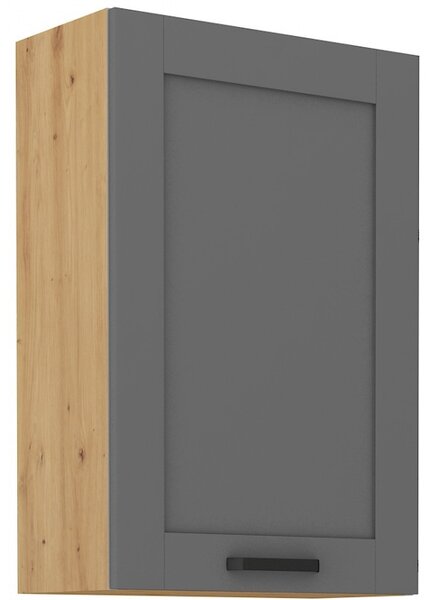 Vysoká horná skrinka LAILI - šírka 60 cm, šedá / dub artisan