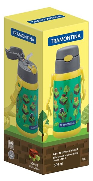 Detská fľaša so slamkou Tramontina 500ml - zelená