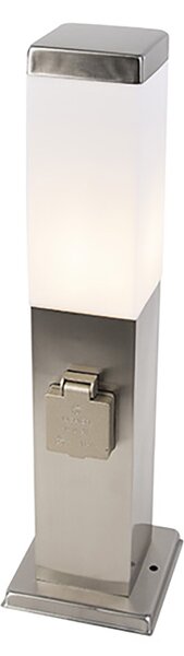Vonkajšia lampa oceľ vrátane objímky IP44 - Malios so zemným kolíkom a káblovou objímkou