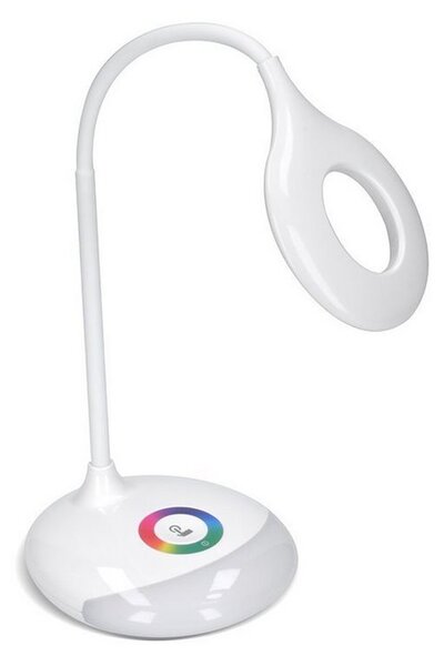 SOLIGHT LED stolný lampička dobíjacie 5W/4000K/300Lm biela, RGB atmosférické podsvietenie