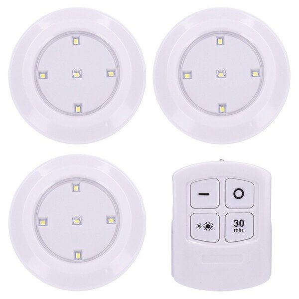 SOLIGHT LED orientačná lampička na batérie AAA + diaľkové ovládanie 50Lm biela