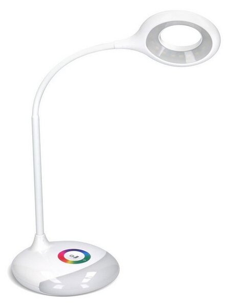 SOLIGHT LED stolný lampička dobíjacie 5W/4000K/300Lm biela, RGB atmosférické podsvietenie